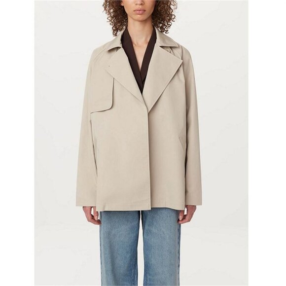 NWT Frank & Oak The Cropped Trench Coat in Light Beige M - Picture 1 of 15